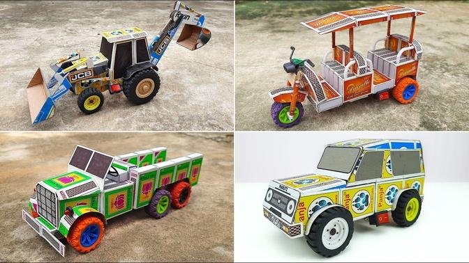 Diy Amazing Matchbox Toys You Can Make At Home Matchbox Jcb Truck Matchbox Tuk Tuk Rickshaw