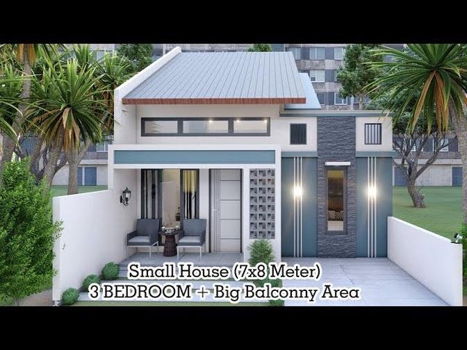 SMALL HOUSE 7x8 METER |3 BEDROOM (56 SQM) + BIG BALCONNY AREA