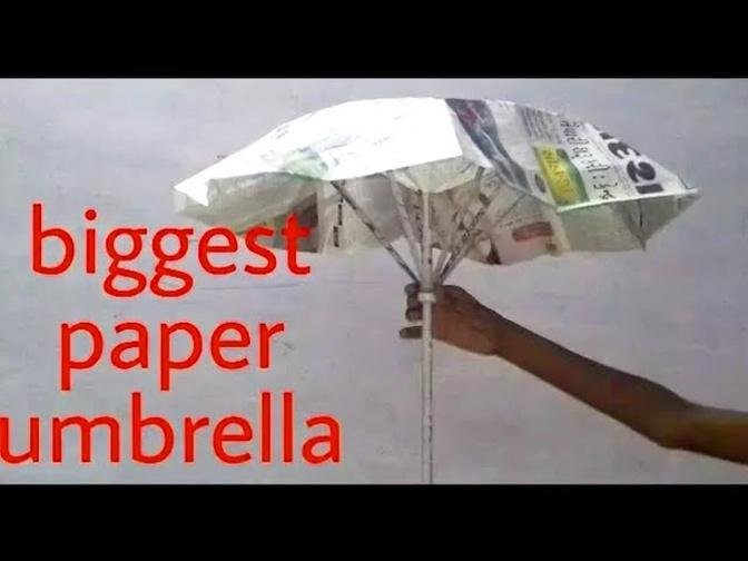 worlds biggest paper umbrella, how to make big umbrella, origami umbrella,craft for summer vacation