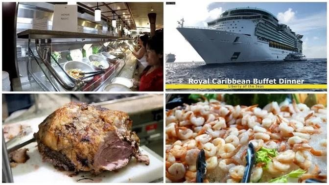 Royal Caribbean Buffet Dinner Food on Liberty of the Seas (4K)