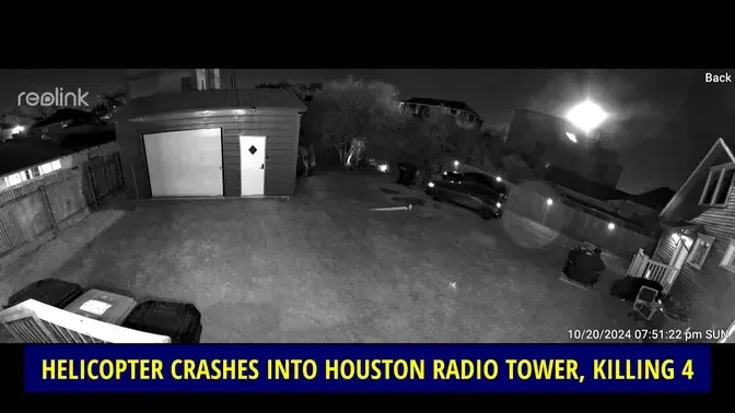 Security Camera Captures Moment Helicopter Crashes Into Houston Radio Tower, Killing 4