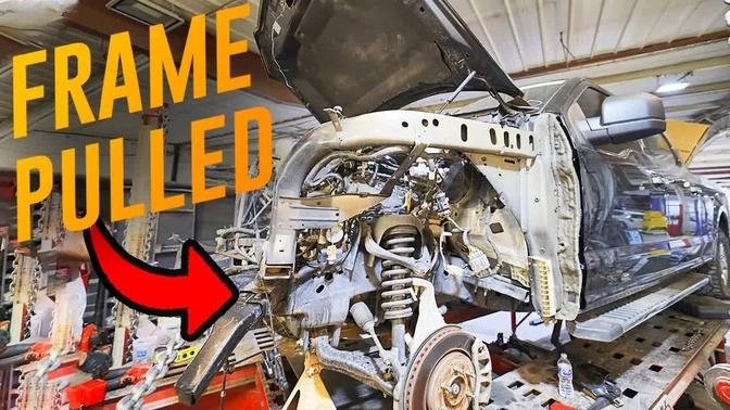 Rebuilding Wrecked 2017 Ford F150 XLT with Bent Frame | Part 2