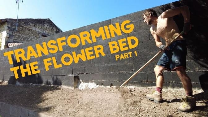  Transforming the breeze block flower bed (part 1) | Living in the Loire Vlog 