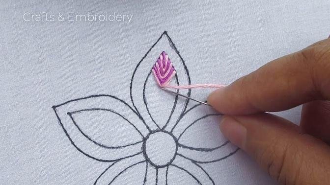Amazing Flower Embroidery Tutorial - Simple Hand Embroidery Design - Online Embroidery Class