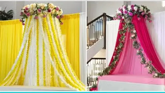 DIY- Mehndi & Haldi Decor Diy-Hula Hoop Floral Traditional Backdrop  DIY-Desi wedding Decor.