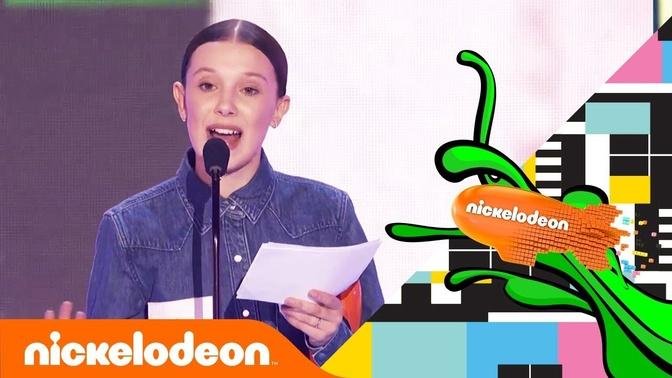 Millie Bobby Brown's Meaningful Speech After First Blimp Win 💚| Kids' Choice Awards 2018 | Nick