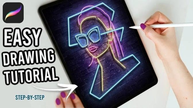 Neon Art in Procreate:  Draw a Neon Portrait from a Reference Photo