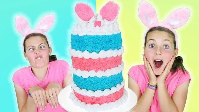 How To Make Easter Bunny Giant Layer Cake w/ Chef Ava | Jumbo Marshmallow Sprinkles Cake Decorating