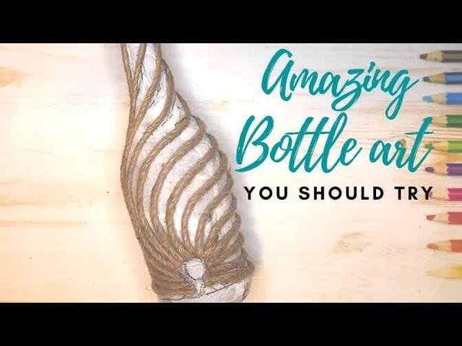 Bottle art/Wine bottle craft/bottle decoration/art and craft/Peacock bottle art/CreativeCat