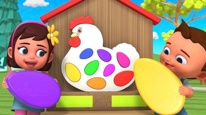 Little Baby Boy   Girl Fun Play Learning Colors for Kids with Wooden Eggs Hen Family Toy Set 3D Edu