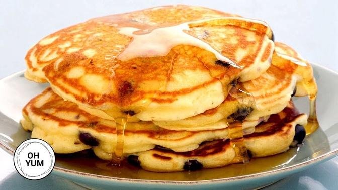 Professional Baker Teaches You How To Make BLUEBERRY PANCAKES!