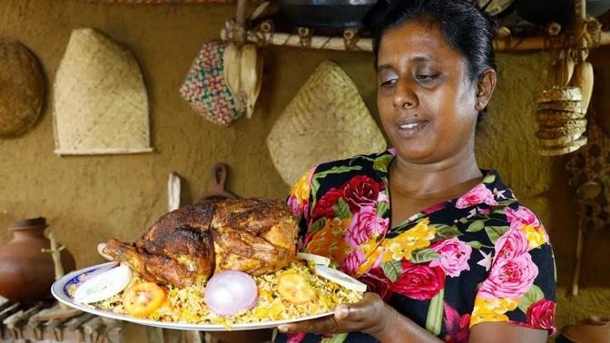 We simply roast Chicken. Chicken with specialty rice is our food today.  .village kitchen recipe