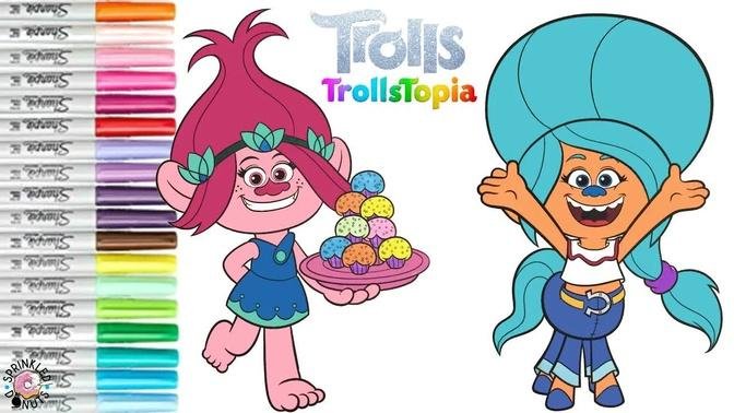 Trolls Trollstopia Coloring Book Pages Poppy Holly Darlin Val Thundershock And Lownote Jones