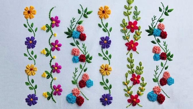 Hand Embroidery: Gorgeous Stitches Embroidery / Border Embroidery / Simple Stitch Embroidery /
