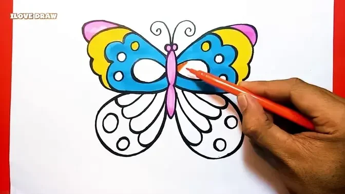 Hãy cùng thưởng thức một tác phẩm nghệ thuật đầy màu sắc với hình ảnh vẽ tranh con bướm tuyệt đẹp. Các đường nét mềm mại, sắc màu tươi đẹp sự kết hợp tạo nên một hình ảnh độc đáo và rất dễ thương.