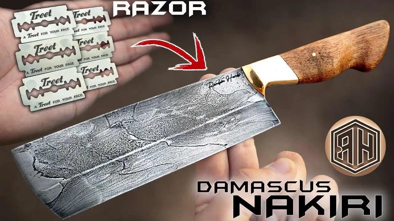 Incredible process of turning 800 Razor Blades into a Japanese Nakiri
