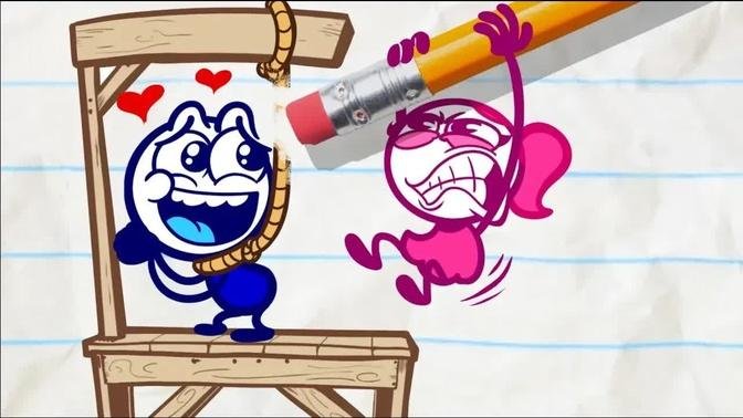 Pencil-Abomination! Pencilmate and Pencilmiss Join Together "Nib and Tuck" | Pencilmation Cartoons!