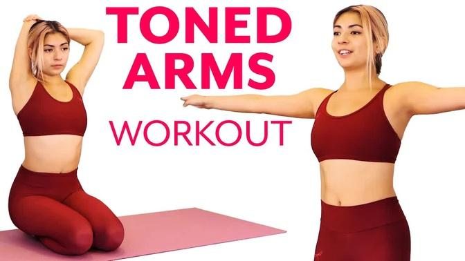10 Minute Toned Arms Fitness Workout, Building Muscle | Arm Workout w/ Alex