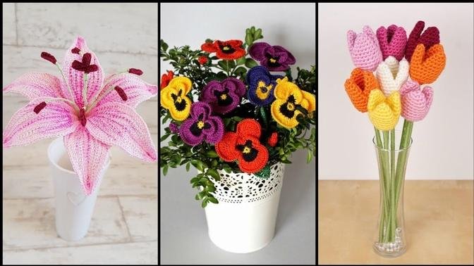 amazing-diy-crochet-flower-vases-decoration-ideas-easy-to-make-handmade-crochet-flowers