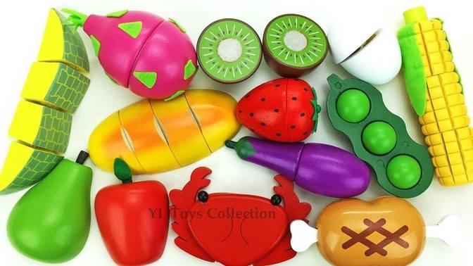 Fun Learning Names of Fruit and Vegetables with Wooden Toys velcro ...