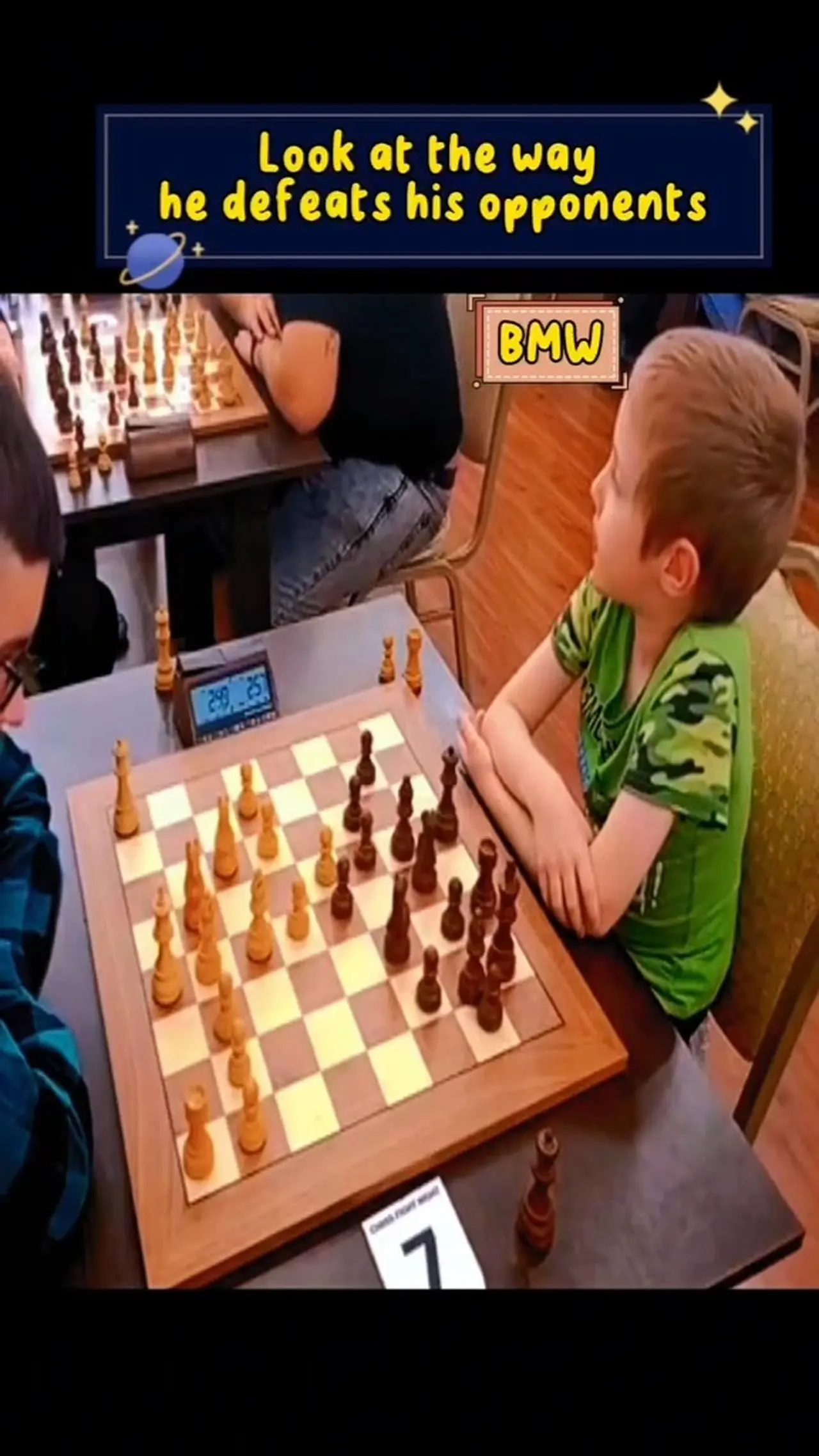 "A 5 year old boy fights while playing, causing his opponents to race against "