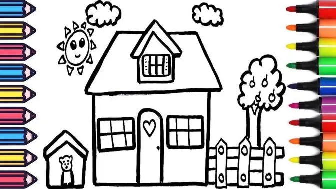 How To Draw A House Learn To Draw House Drawing For Kids