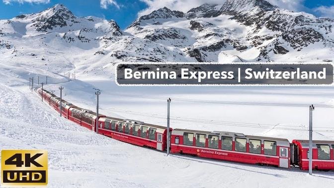 Bernina Express Train Route, Switzerland • An Incredible Train Journey Part -1 • 4K HDR Video