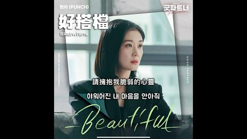 【中韓歌詞Lyrics /가사】 Punch-Beautiful 美/펀치-Beautiful #好搭檔OST PART.2 /굿파트너OST PART.2