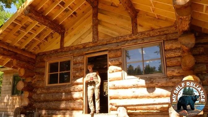 A Cabin In The Woods Roof Windows Building An Off Grid Log Cabin Alone In The Wilderness Ep22