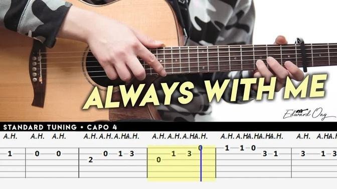 (FREE TABS) Always With Me Fingerstyle Guitar Tutorial | Spirited Away (Itsumo Nando Demo)