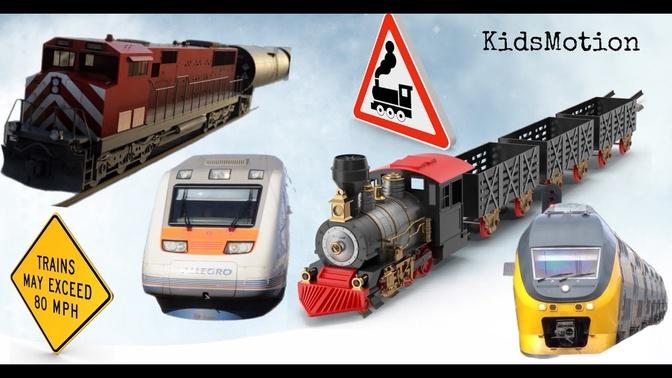 TRAINS Sounds   Learning Types of Trains - Railway Vehicles - Trains and Subways Suara kereta api