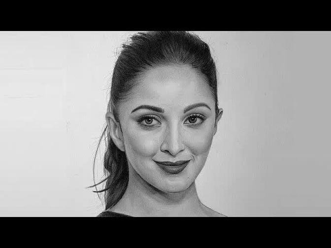 Realistic Pencil Drawing Timelapse | Kiara Advani