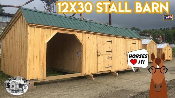 "The 12X30 Stall Barn" - Horse & Livestock Building - Sold in 4 Sizes + DIY Plans