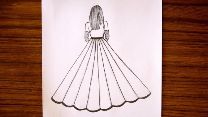dress for girl drawing