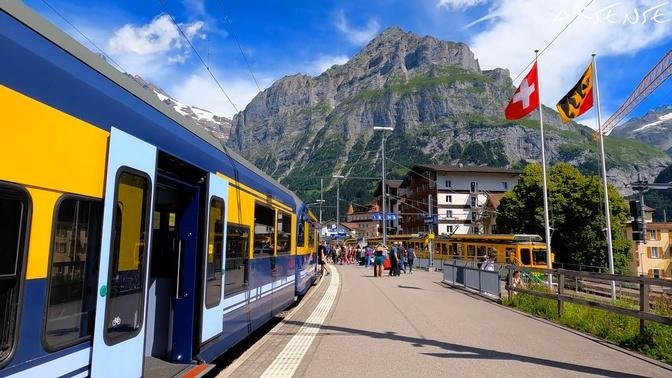 [ 4K ] Grindelwald to Interlaken Switzerland - A Beautiful Train Journey |4K 60fps hdr video