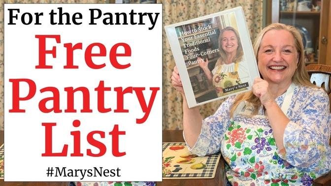 FREE 36 Page Traditional Foods Pantry List - Printable Pantry Staples List