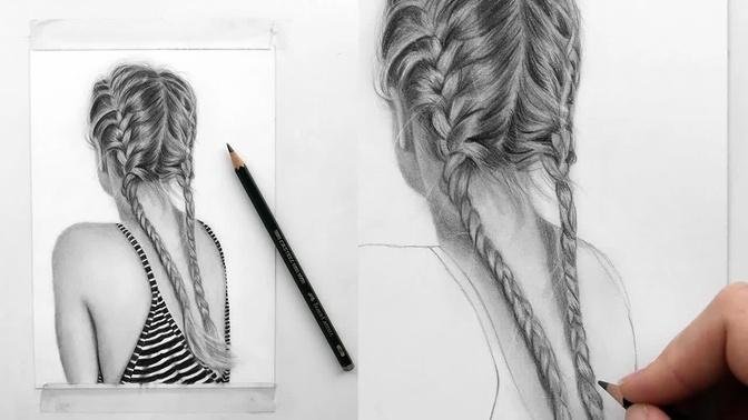 DRAWING BRAIDS AND STRIPES || GRAPHITE PENCILS