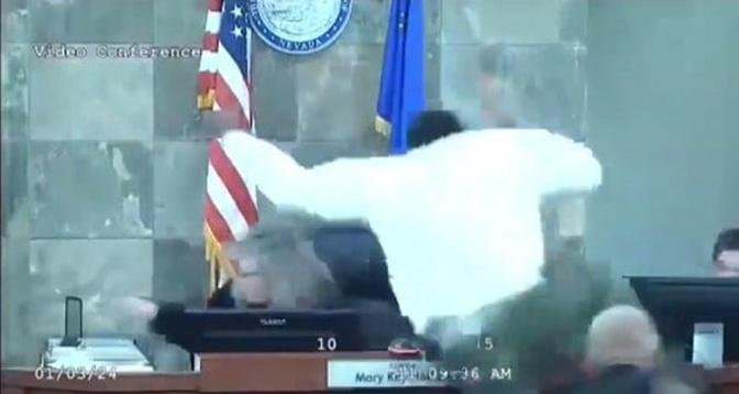 Man Jumps Over Bench And Attacks Nevada Judge During Sentencing ...