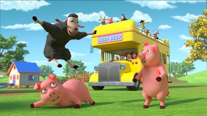 Wheels on the Bus (Animal Time) & MORE _ Animal Songs for Kids _ Beep Beep Nursery Rhyme