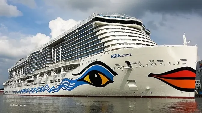 AIDAcosma | spectacular ship launch of new AIDA Cruises giant | float out at MEYER WERFT yard | 4K