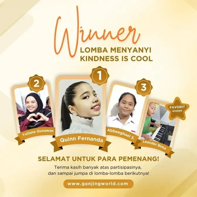 Pengumuman Pemenang Lomba Cover Lagu Kindness Is Cool