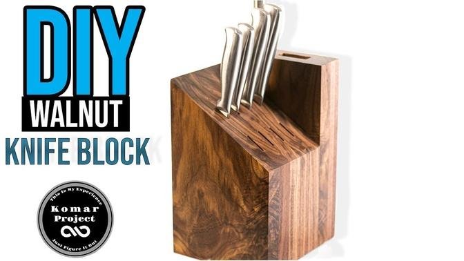 How to Make a Solid Wood Knife Block | and Throw Knives