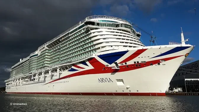 ARVIA | awesome ship launch of new P&O CRUISES cruise ship | float out at MEYER WERFT shipyard | 4K