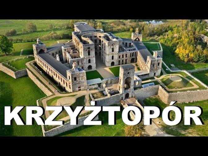 Krzyżtopór castle from above . Cinematic .