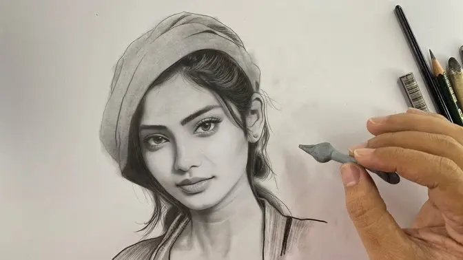 Quick Portrait Drawing in Graphite