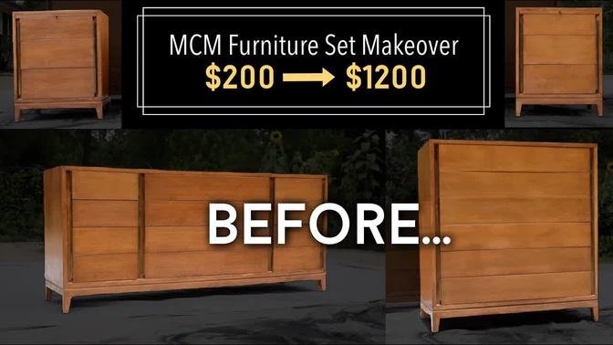 Furniture Makeover // Flipping Furniture // Mid Century Modern Furniture Flip