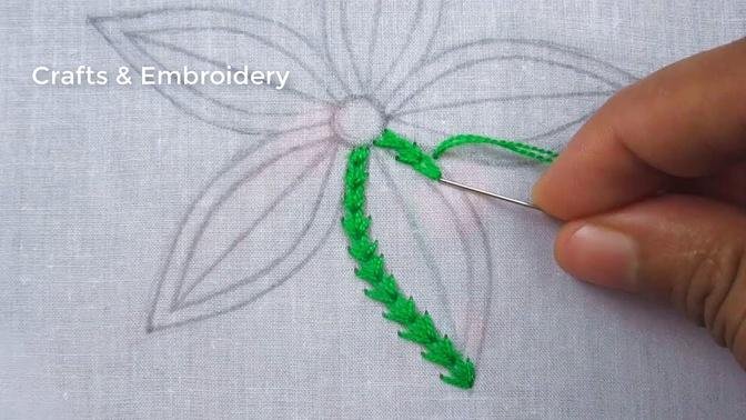 Hand Embroidery, Flower Embroidery Tutorial, Easy Flower Embroidery Design