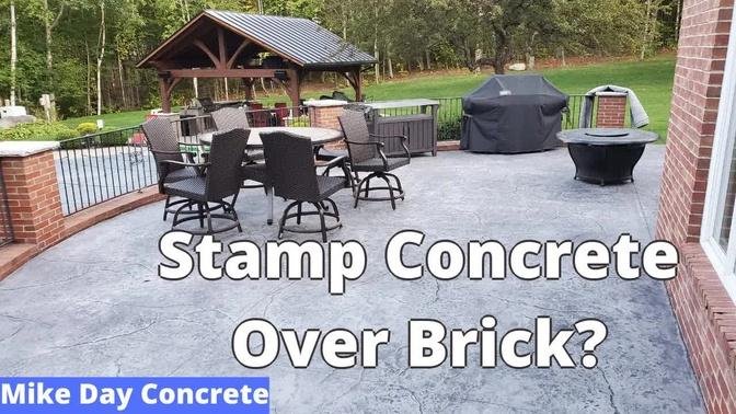Amazing Looking Stamped Concrete Patio Over Existing Brick Pavers