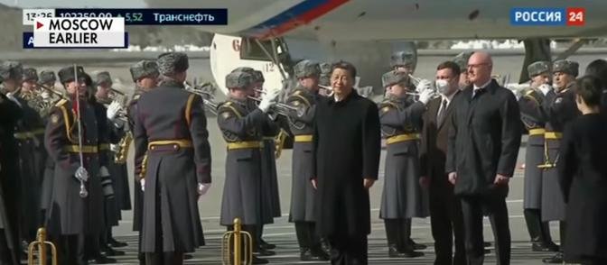 China's Xi arrives in Moscow to meet with Vladimir Putin