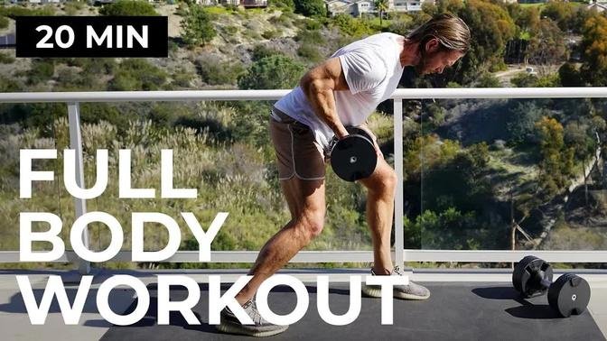 20 Minute Full Body Dumbbell Workout NO REPEAT